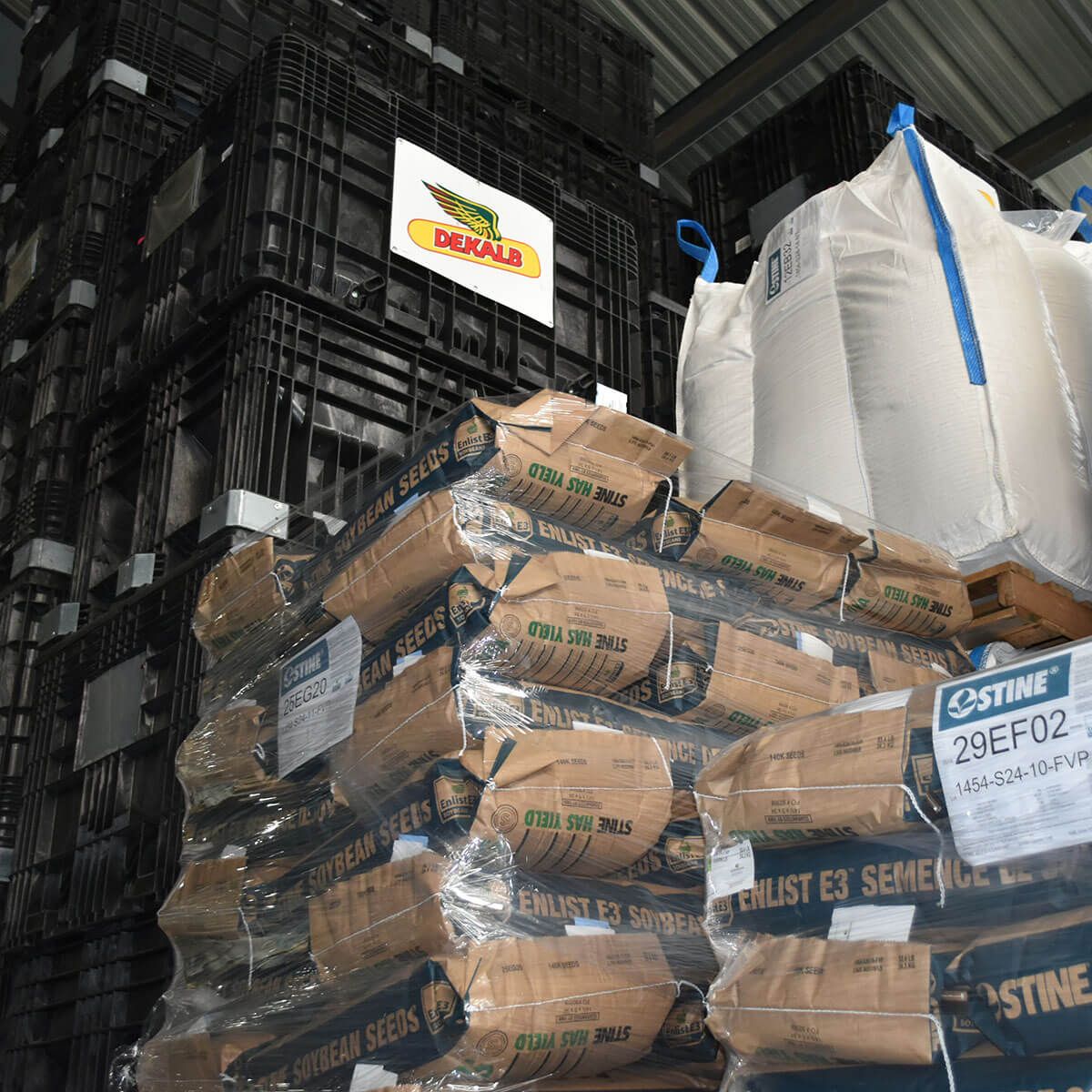 DeKalb Seeds in warehouse
