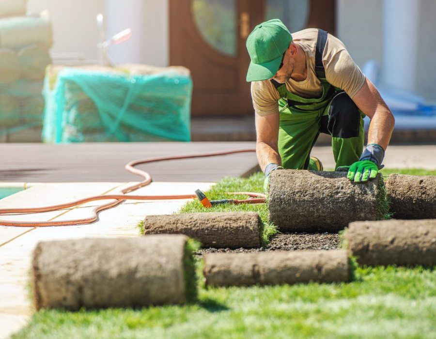Photo of Sod Company working on lawn Alliance Agri-Turf Sod Companies