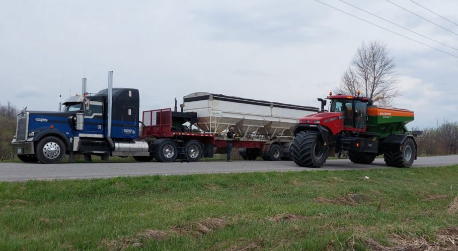 Alliance Agri-Turf truck and equipment at cropland